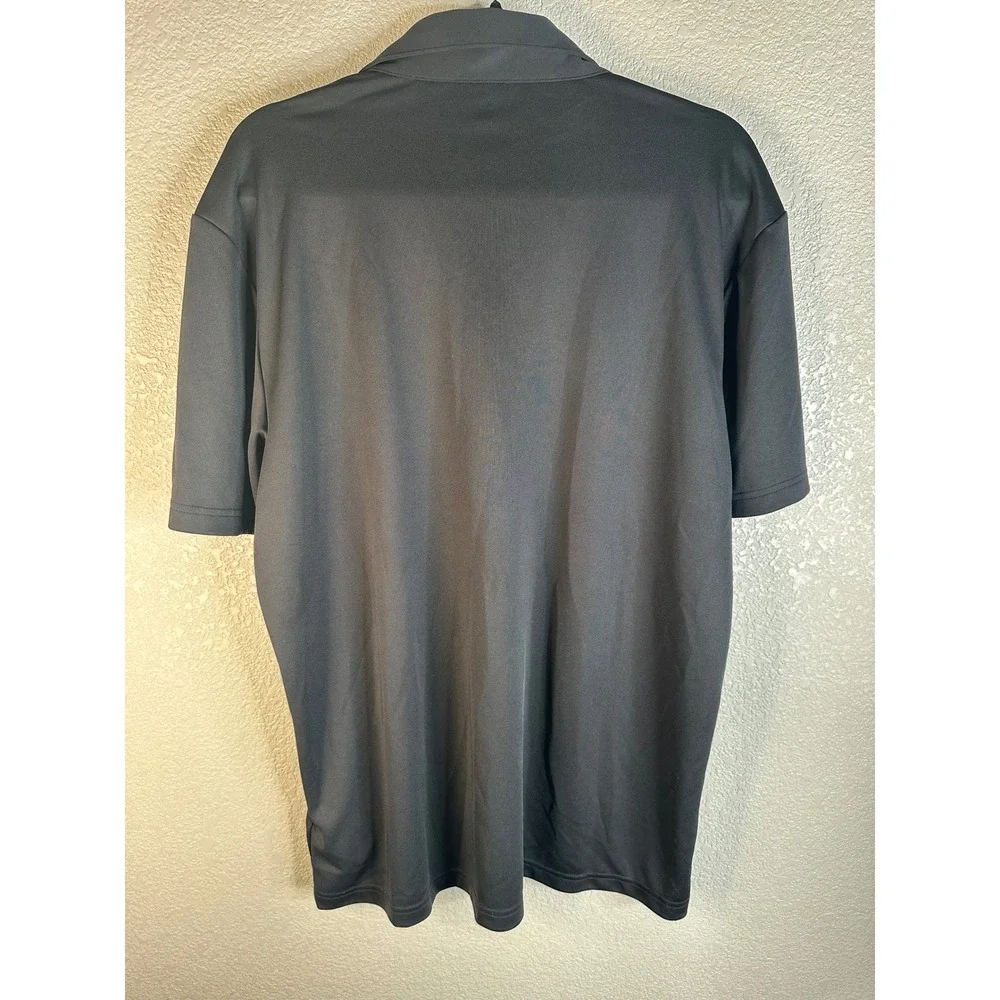 Adidas Mens Black Graphic Stripe Short Sleeve Performance Golf Polo‎ Shirt Large